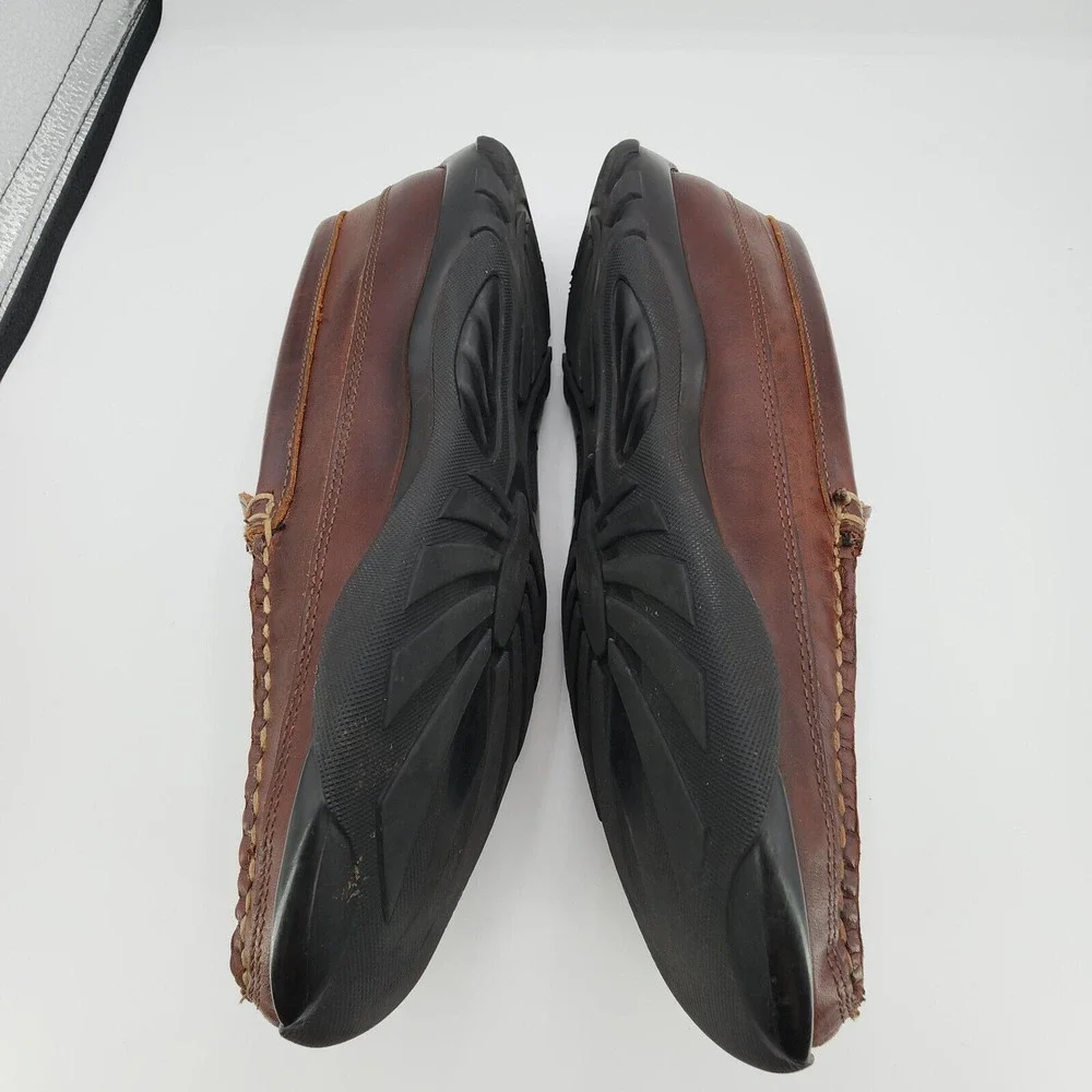 Allen Edmonds Boulder‎ Driving Shoes Mens 9.5 D Brown Leather Stitched Moccasin